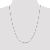 10K White Gold 24" Box Chain Necklace - Polished Finish