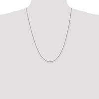 10K White Gold 24" Box Chain Necklace - Polished Finish with Lobster Clasp