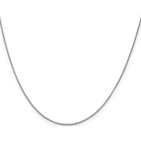 10K White Gold 24" Box Chain Necklace with Lobster Clasp