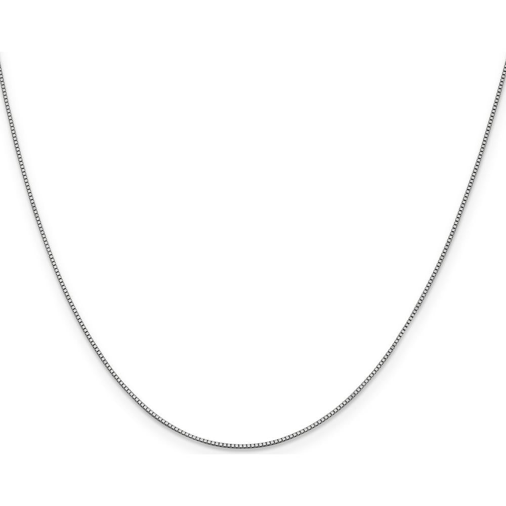 10K White Gold 24" Box Chain Necklace with Lobster Clasp