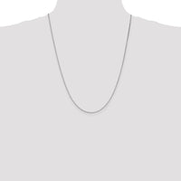 10K White Gold 24" Box Chain Necklace with Rhodium Plating - 1.1mm Width