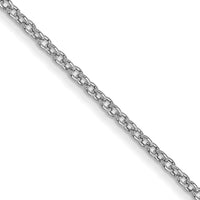 10K White Gold 24" Cable Chain Necklace with Polished Finish - 1mm Links