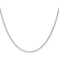 10K White Gold 24" Cable Chain Necklace with Polished Finish - 1mm Links