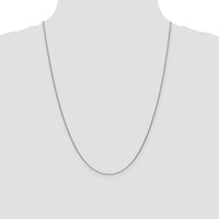 10K White Gold 24" Cable Chain Necklace with Polished Finish - 1mm Links