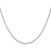 10K White Gold 24" Cable Chain Necklace with Rhodium Finish