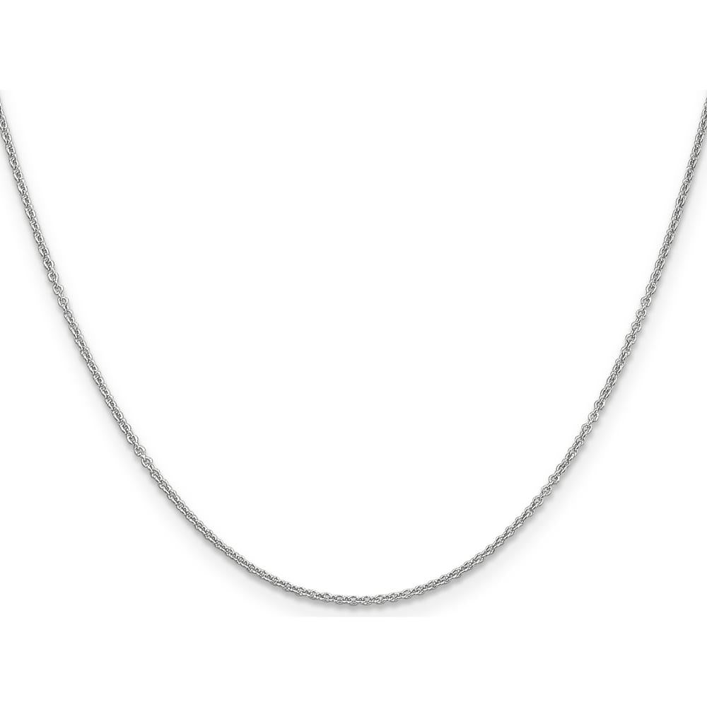 10K White Gold 24" Cable Chain Necklace with Rhodium Finish