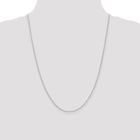 10K White Gold 24" Cable Chain Necklace with Rhodium Finish