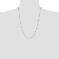 10K White Gold 24" Diamond-Cut Cable Chain Necklace - Rhodium Plated