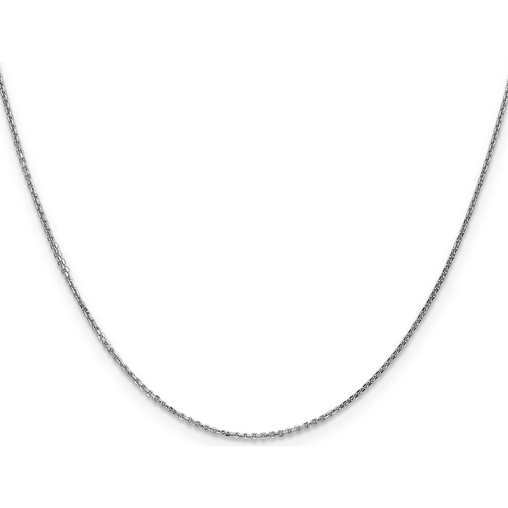 10K White Gold 24" Diamond-Cut Cable Chain Necklace with Lobster Clasp