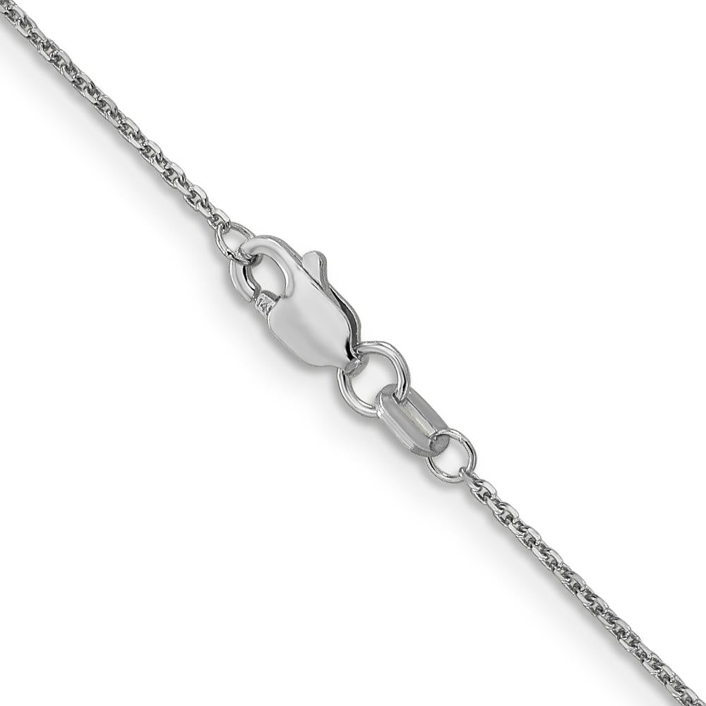 10K White Gold 24" Diamond-Cut Cable Chain Necklace with Lobster Clasp