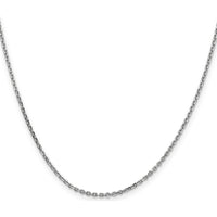 10K White Gold 24" Diamond-Cut Cable Chain Necklace with Lobster Clasp