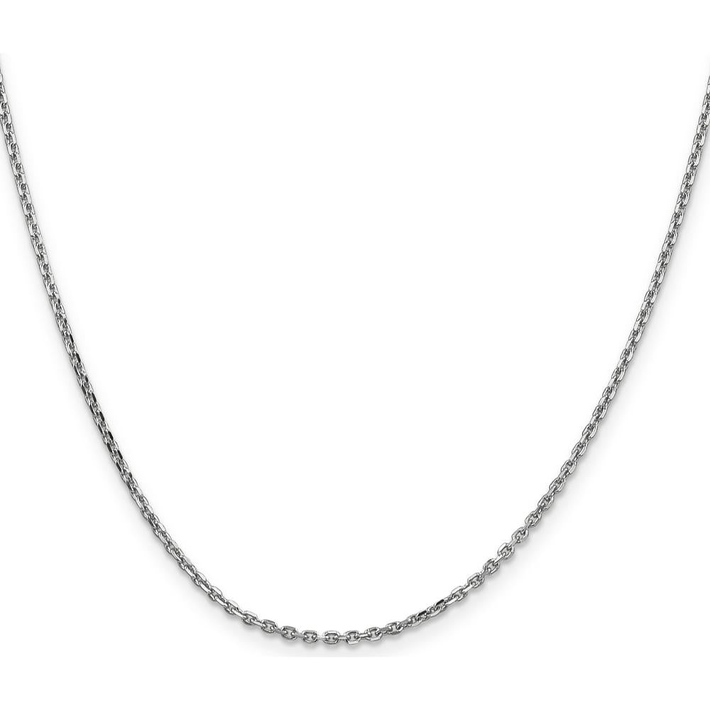 10K White Gold 24" Diamond-Cut Cable Chain Necklace with Lobster Clasp