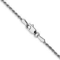 10K White Gold 24" Diamond Cut Rope Chain with Lobster Clasp - 1.3mm Width