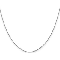 10K White Gold 24" Diamond-Cut Round Open Link Cable Chain