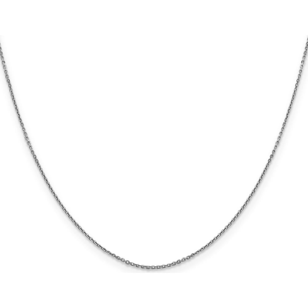 10K White Gold 24" Diamond-Cut Round Open Link Cable Chain