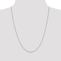 10K White Gold 24" Diamond-Cut Round Open Link Cable Chain