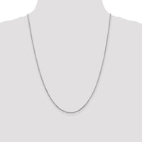 10K White Gold 24" Diamond-Cut Round Open Link Cable Chain - Polished Finish with Rhodium Plating
