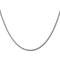 10K White Gold 24" Rope Chain with Diamond-cut Texture