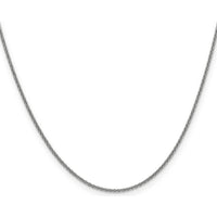 10K White Gold 24" Round Open Link Cable Chain Necklace - Polished Finish with Lobster Clasp