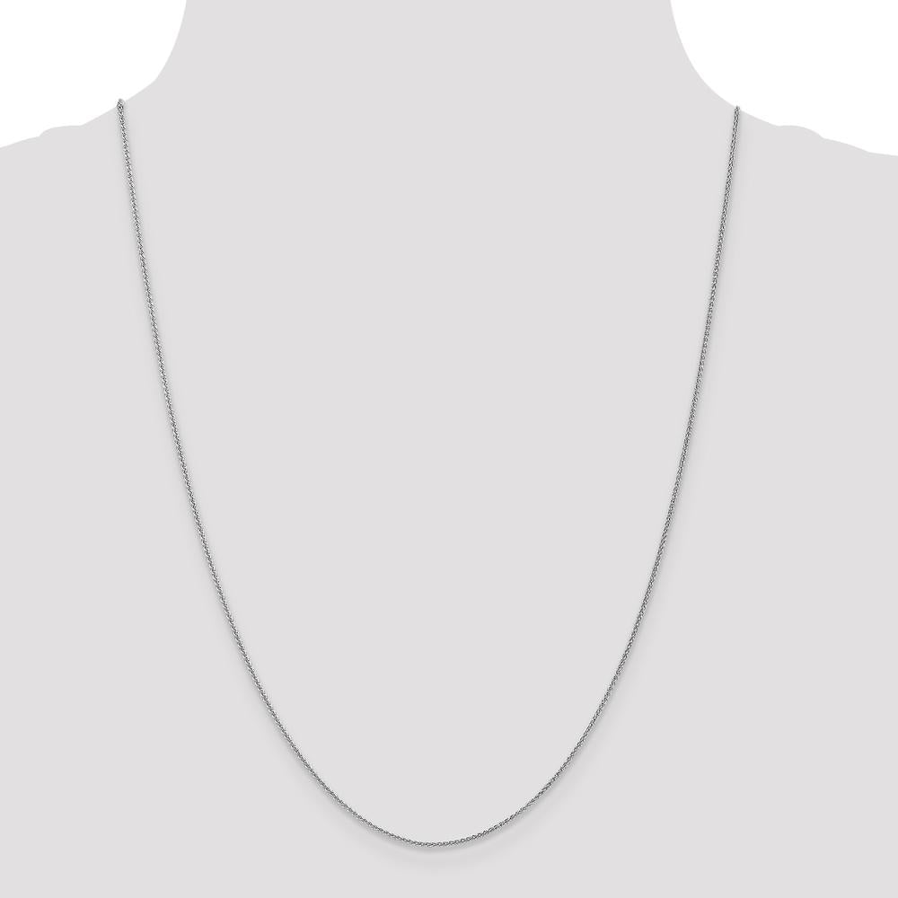 10K White Gold 24" Spiga Chain with Rhodium Plating