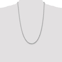 10K White Gold 26" Diamond-Cut Rope Chain Necklace - 3.35mm Width