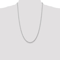 10K White Gold 26" Diamond-Cut Rope Chain Necklace - 3mm Width