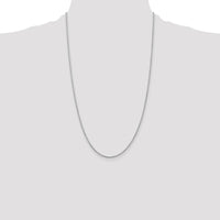 10K White Gold 26" Diamond-Cut Rope Chain with Rhodium Plating - 1.5mm Width