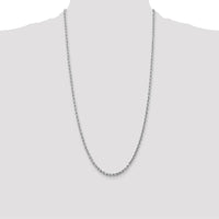 10K White Gold 28" Diamond-Cut Rope Chain - 3mm Width