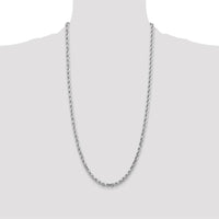 10K White Gold 28" Diamond-Cut Rope Chain - 4.5mm Width