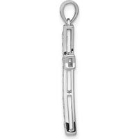 10K White Gold 29mm Cross Pendant with Round Diamonds - 0.20 Carat Total Diamond Weight by Oro Pregiato