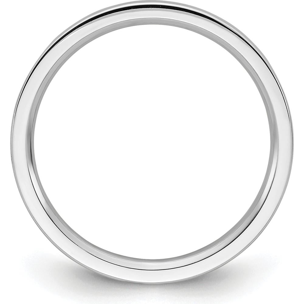 10K White Gold 2mm Flat Comfort Fit Wedding Band Size 7.5