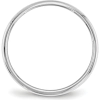 10K White Gold 2mm Half Round Wedding Band - Size 11