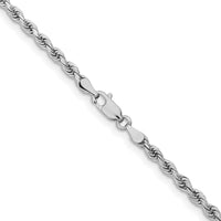 10K White Gold 3.25mm Diamond-cut Rope Chain Necklace - 20"