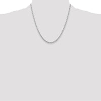 10K White Gold 3.25mm Diamond-cut Rope Chain Necklace - 20"