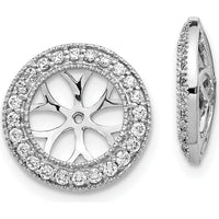 10K White Gold 3/8 Carats Diamond Cluster Earring Jackets - Rhodium Plated by Oro Pregiato