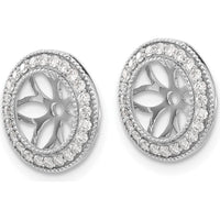10K White Gold 3/8 Carats Diamond Cluster Earring Jackets - Rhodium Plated by Oro Pregiato