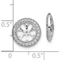 10K White Gold 3/8 Carats Diamond Cluster Earring Jackets - Rhodium Plated by Oro Pregiato