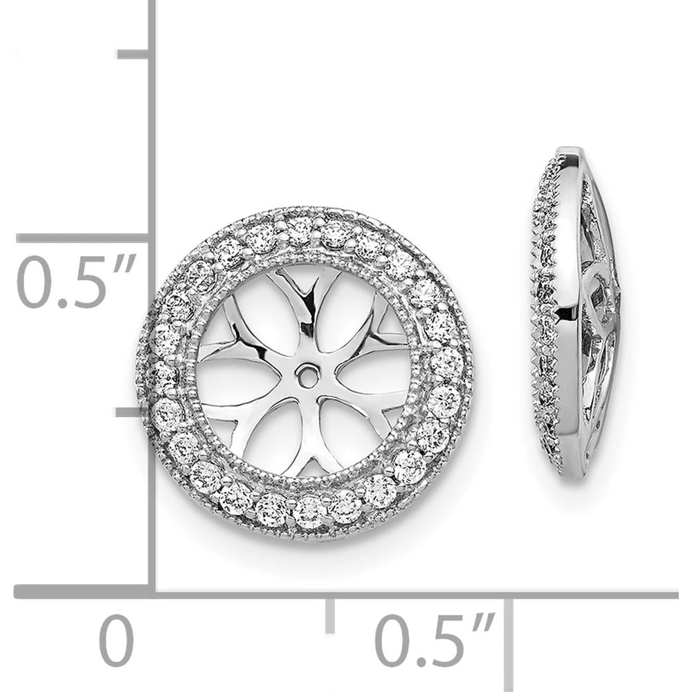 10K White Gold 3/8 Carats Diamond Cluster Earring Jackets - Rhodium Plated by Oro Pregiato