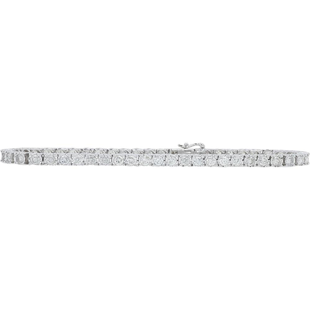 10K White Gold 3 Carat Diamond Tennis Bracelet - 3.00 Carat Total Diamond Weight