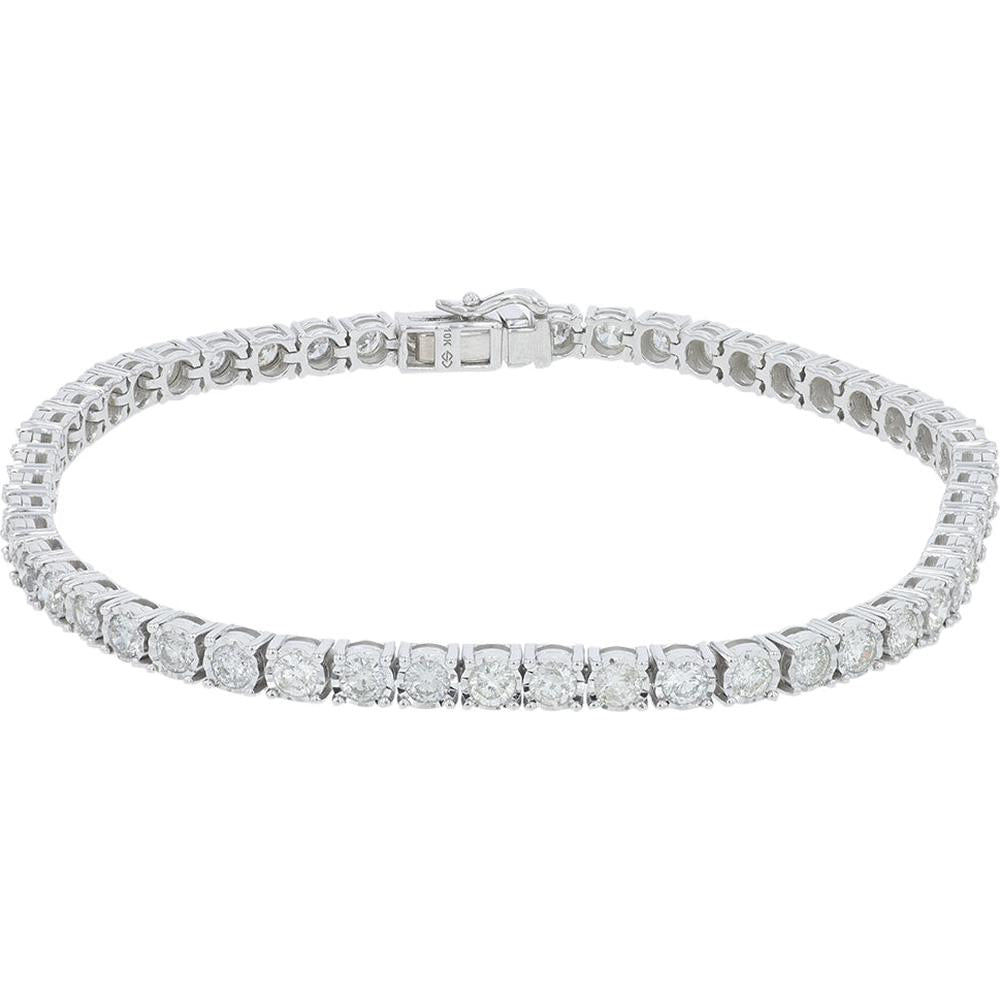 10K White Gold 3 Carat Diamond Tennis Bracelet - 3.00 Carat Total Diamond Weight