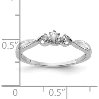 10K White Gold 3-Stone Diamond Ring with Twisted Band and Round Cut Diamonds by 0