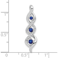 10K White Gold 3-Stone Twisted Pendant with Round Sapphires and Diamonds - 0.26 Carat Total Sapphire Weight, 0.011 Carat Total Diamond Weight by Lumare Gioia