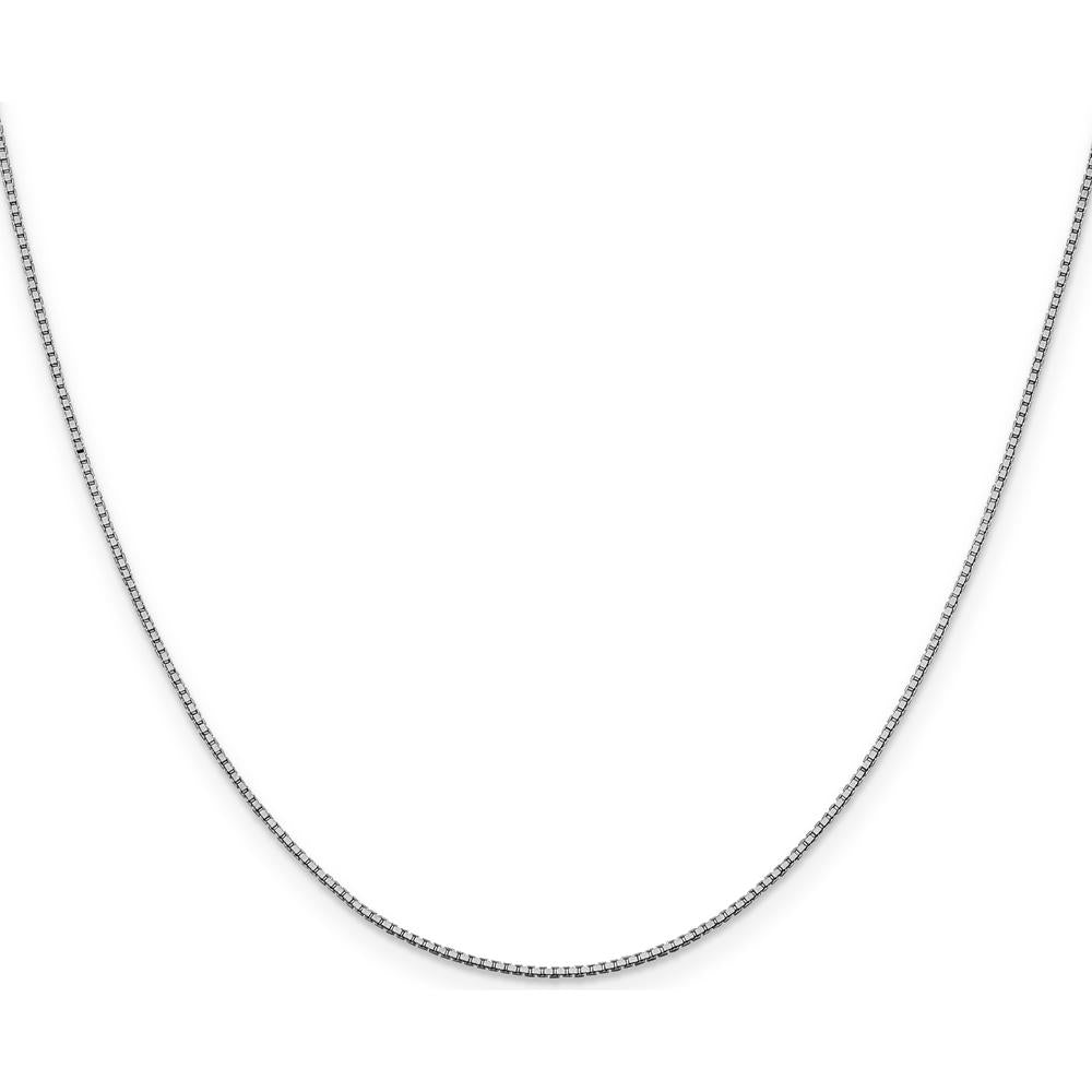 10K White Gold 30" Box Chain Necklace with Lobster Clasp