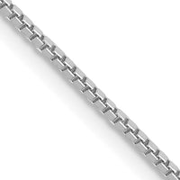 10K White Gold 30" Box Chain Necklace with Lobster Clasp and Rhodium Plating