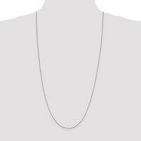 10K White Gold 30" Box Chain Necklace with Lobster Clasp and Rhodium Plating