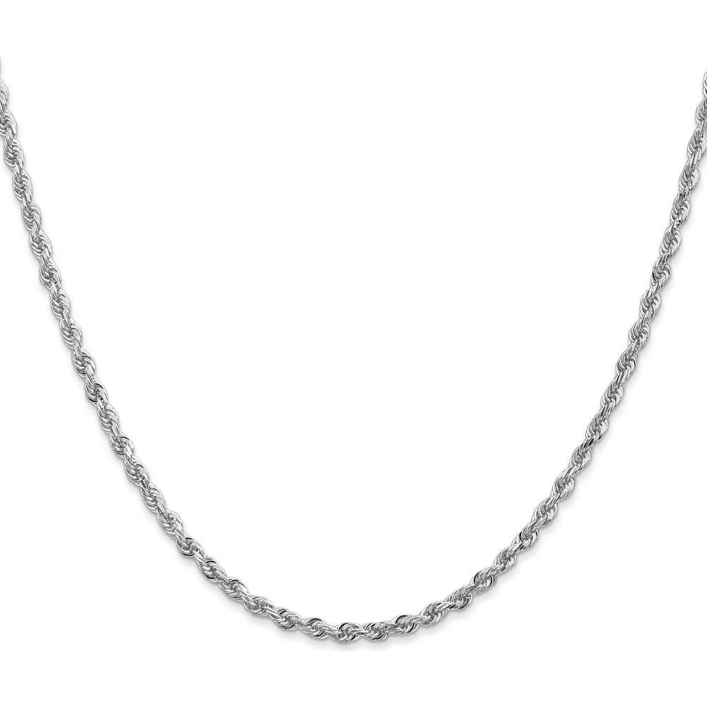 10K White Gold 30" Diamond-Cut Rope Chain Necklace - 2.75mm Width