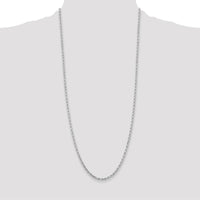 10K White Gold 30" Diamond-Cut Rope Chain Necklace with Lobster Clasp - 3.25mm Width