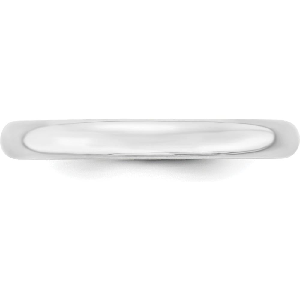 10K White Gold 3mm Comfort Fit Wedding Band - Lightweight and Polished Finish