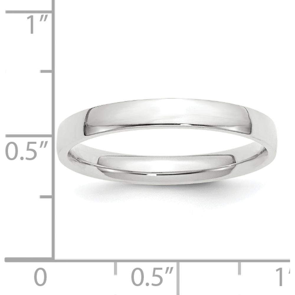 10K White Gold 3mm Comfort Fit Wedding Band - Lightweight and Polished Finish