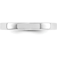 10K White Gold 3mm Flat Comfort Fit Wedding Band - Polished Finish
